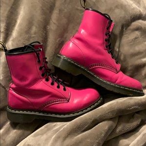 Glossy pink dr.martins kids size 8 boot